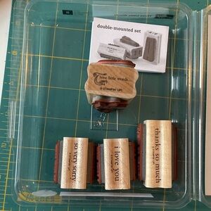 Stampin' Up! “Three Little Words” Rubber Wood Stamp Set - Double Mounted